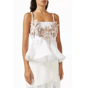 No Pise La Grama Women's White Polka Dot Dreamy Top Size XS